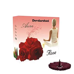 Devdarshan Aura Rose Dhoop Cone 24 Units of 40g Each