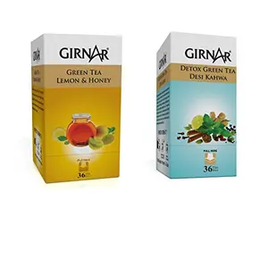 Girnar Combo of Green Tea Detox and Lemon & Honey (36TB)