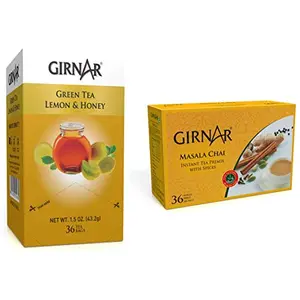 Girnar Instant Premix With Masala (36 Sachets) + Girnar Green Tea Lemon & Honey (36 Tea Bags)