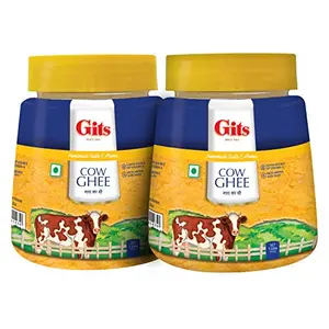 Gits Pure Cow Ghee Jar Pure Veg Nutritious and Healthy 2L (Pack of 2 1L Each)