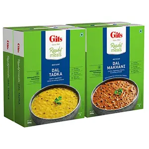 Gits Ready to Eat Dal Combo 1200g (Dal Makhani 300g X Pack of 2 + Dal Tadka 300g X Pack of 2)