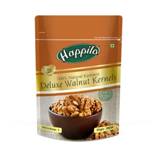 Happilo Deluxe 100% Natural Dried Kashmiri Walnut Kernels 200g | Premium Akrot Giri | Rich in Protein & Iron | Low Calorie Nut | 0g Trans Fat & Cholesterol Free