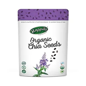 Happilo Premium Raw Organic Authentic Chia Seeds 250g | Organic Seeds for Eating | 100% Natural Fitness Mantra Chia Seeds | Non GMO & Organic Verified