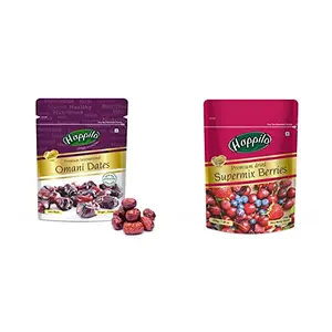 Happilo Premium International Omani Dates 250g + Happilo Premium International Super Mix Berries 200g