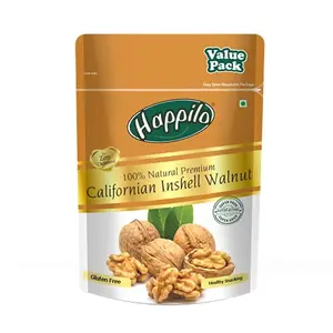 Happilo 100% Natural Californian Inshell Raw Walnut Kernels 500g Value Pack | Premium Akrot Giri | High in Protein & Iron | Low Calorie Nut
