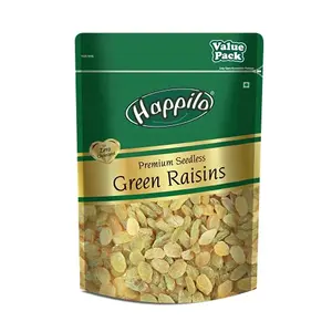 Happilo Premium Seedless Green Raisins 500g Value Pack| Kishmish | Nutritious| Rich in Iron & Vitamin B
