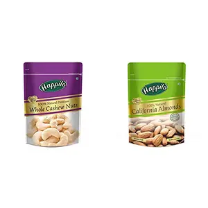 Happilo 100% Natural Premium Whole Cashews 200g and Happilo 100% Natural Premium Californian Almonds 200g