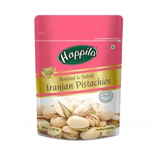 Happilo Premium Iranian Roasted & Salted Pistachios 200g | Whole Shelled Pista | Super Crunchy & Yummy Dry Fruit | Instant Healthy Snack | No Added Preservatives