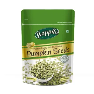 Happilo Premium Roasted Pumpkin Seeds for Eating 200g | Lightly Salted for Healthy Diet | Immunity Booster and Fiber Rich Superfood | Crunchy Healthy Snack
