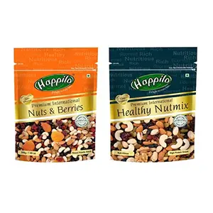 Happilo Premium International Nuts and Berries 200g and Premium International Healthy Nutmix 200g