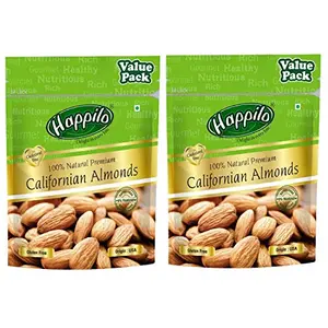 Happilo 100% Natural Premium Californian Almonds Super Value Pack Pouch 2 x 500