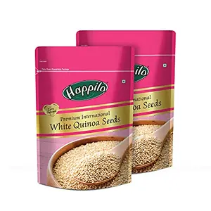 Happilo Premium International Peru White Quinoa Seeds Pouch 2 X 500g | Plant based Protein | 100% Machine Processed | High in fiber Protein | Contains Essential Amino Acids