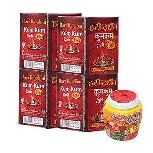 HARI DARSHAN Pure Kumkum Chandan Tika (40gm Red) -Pack of 4