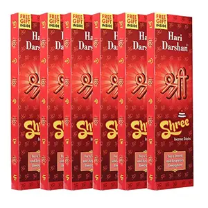 Hari Darshan Shree Agarbatti Charcoal Free Incense Sticks (Pack of 6 60 Sticks in Each)