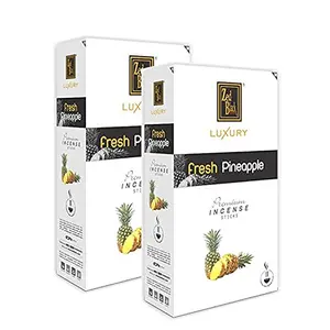 Zed Black Luxury Premium - Pineapple Incense Sticks - Pack of 2 (Total 24 Small Packets) - Fragrance Sticks