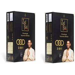 Zed Black 3 in-1 Premium Incense Sticks for Everyday Use Long lasting Mesmerizing Scent Sticks For Meditational or Religious Purpose - Pack of 2