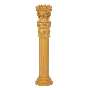 Wood Ashoka Pillar 12 Inch Brown 1 Piece