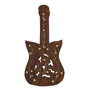 Handmade Wooden Wall Hanging Guitar Shaped Key Holder/Hanger (Large)