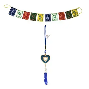 Evil Eye Blue Space Pendant Amulet for Car Rear View Mirror Decor Ornament Accessories/Good Luck Charm Protection Interior Wall Hanging Showpiece &Buddhist Prayer Flags Car/Bike