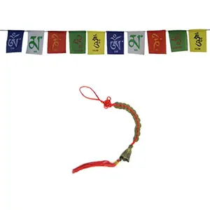 Set of 12 Coins Bell Hanging with Prayer Flags for Car