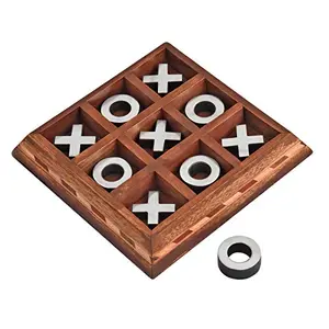 Handmade Wooden Crosses Tic Tac Toe Game for Kids (Weight: 140 Gm)