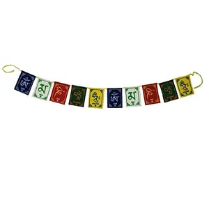 Prayer Flags Wind Outdoor Flags Car Jewelry Decor Accessories Flag Decorations Buddhist Items Om Mani Padme Hum Peace Sign Wall Flag Hanging for Car/Home 5.2 Ft - Multicolor