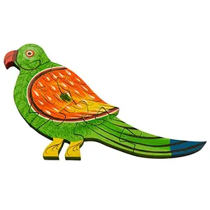 Wooden Multicolor Creative Educational Jigsaw Puzzles Parrot Orange Color Shaped Color May Vary