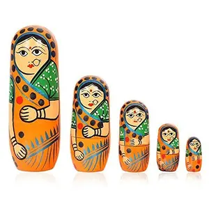 Sri balajee bangles Wooden Hand Painted Russian Matryoshka Stacking Dolls