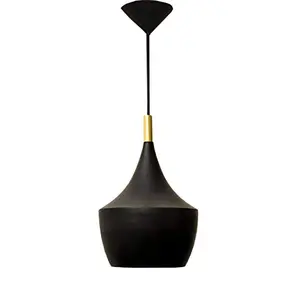 Ignatius Black and Gold Pendant Hanging Ceiling Light with Brass Detail E - 14 Bulb Holder Without Bulb 24 x 24 x 31 cm