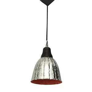Eliora Aluminium and Wood Pendant Hanging Ceiling Light E - 14 Bulb Holder Without Bulb 24 x 24 x 25 cm