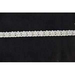 Off White Cotton Lace (0.5 Inches) (10 Metres) (Design 9)- Used for Trims Borders Embroidered Laces Applique Fabric lace Sewing Supplies Cotton Work lace.