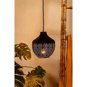 Khaab Gold Metal Hanging Ceiling Moroccan Pendant Light E - 14 Bulb Holder Without Bulb 22 x 22 x 26