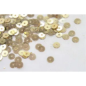 Beige Transparent Centrehole Circular Sequins (4 mm) (Pack of 100 Grams)- for Embroidery Beading Arts and Crafts