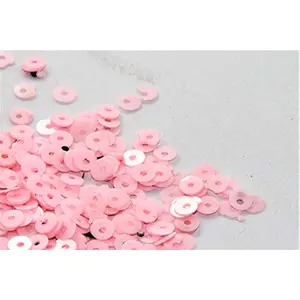 Light Pink Round Centre Hole Sequins (4 mm) (Pack of 250 Grams)- for Embroidery Beading Arts and Crafts