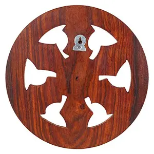 Handmade Wooden Wall Hanging Wheel Shaped Key Holder/Hanger (Dimensions - L x B x H - 6.5 x 6.5 x 1 Inch)