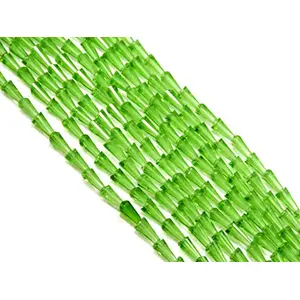 Peridot/Olive Green Transparent Conical Crystal Bead (8 mm * 16 mm) (1 String) for  Jewellery Making Beading Embroidery Art and Craft