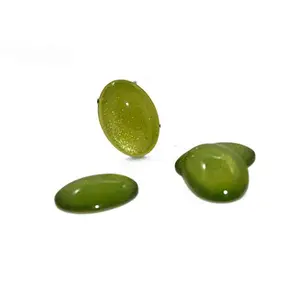 Peridot/Olive Green Oval Glass Stones (12.5 mm * 25 mm) (10 Pieces) - Used for Craft/Home Decoration Aquarium Fillers/Fish Tank Garden Decoration Vase Fillers