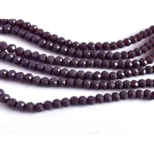 Deep Purple Opaque Tyre/Rondelle Faceted Crystal Beads (8 mm) (1 String) for  Jewellery Making Beading Embroidery Art and Craft