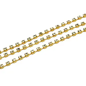 White/Crystal Cup Chain (16 ss - 4 mm) (5 Meters) Used for Jewellery Making Decorating Handbags Wallets Etc