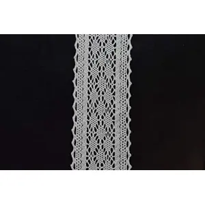 Off White Cotton Lace (2 Inches) (10 Metres) (Design 33)- Used for Trims Borders Embroidered Laces Applique Fabric lace Sewing Supplies Cotton Work lace.