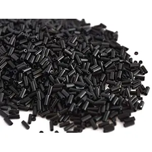 Opaque Black Pipe/Bugle Beads/Glass Seed Beads (6.0 mm) (100 Grams) Standard Quality for  Jewellery Making Beading Arts and Crafts and Embroidery.