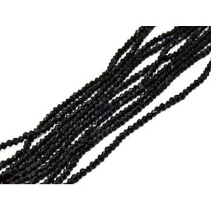 Black Opaque Bicone Crystal Beads (2 mm) (1 String) for  Jewellery Making Beading Embroidery Art and Craft