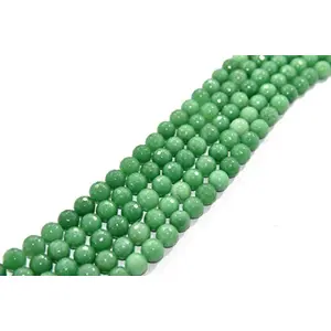 12 mm Light Green Jade Quartz Semi Precious Stones Pack of 1 String- for Jewellery Making Beading & Craft.