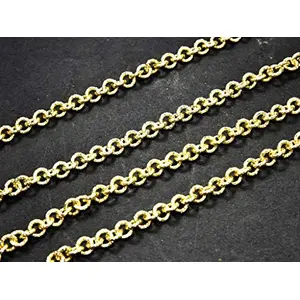 Circle Golden Hooks Metal Chain (2 Meters) Can be Used for Embellishing Handbags Garments and Craft Accessories