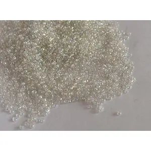 Transparent Rainbow White/Crystal Round Rocailles/Glass Seed Beads (15/0-1.5 mm) (100 Grams) Standard Quality for  Jewellery Making Beading Arts and Crafts and Embroidery.