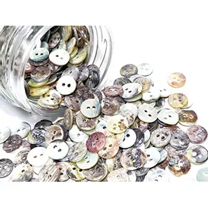 Multicolour 2 Hole Polyester Shirt Buttons (12 Buttons)