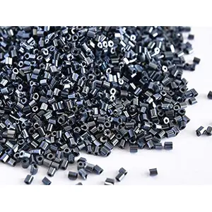 Opaque Luster Black 2 Cut Beads/Glass Seed Beads (6/0-3.5 mm 100 Grams) Standard Quality for  Jewellery Making Beading Embroidery Art and Craft