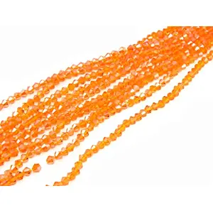 Orange Transparent Bicone Crystal Beads (2 mm) (5 Strings) for  Jewellery Making Beading Embroidery Art and Craft