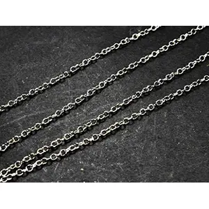Circle Design Silver Gray Metal Chain (1 Meter) Can be Used for Embellishing Handbags Garments and Craft Accessories