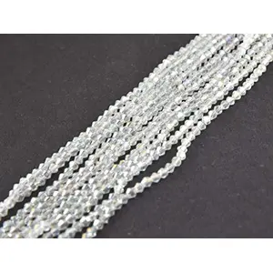 White Transparent Rainbow Bicone Crystal Beads (4 mm) (1 String) for  Jewellery Making Beading Embroidery Art and Craft